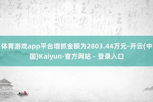 体育游戏app平台增抓金额为2803.44万元-开云(中国)Kaiyun·官方网站 - 登录入口