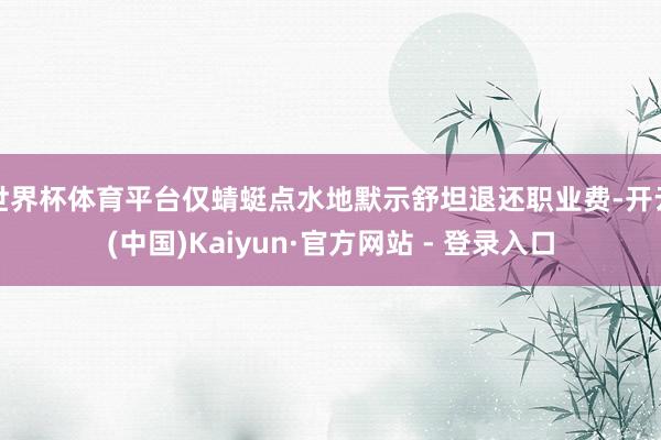 世界杯体育平台仅蜻蜓点水地默示舒坦退还职业费-开云(中国)Kaiyun·官方网站 - 登录入口